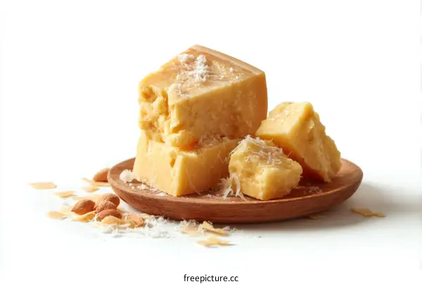 Parmesan Cheese Variety on Wooden Plate