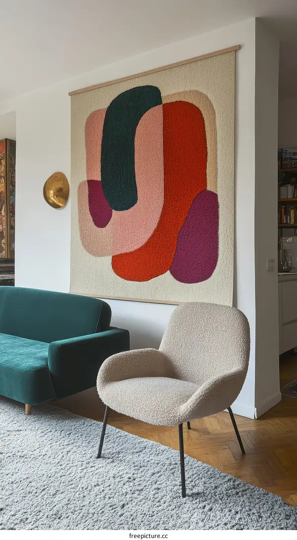 Modern Abstract Wall Hanging Decorates Living Room