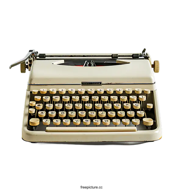 [Transparent Background PNG]Vintage Typewriter Isolated on transparent background