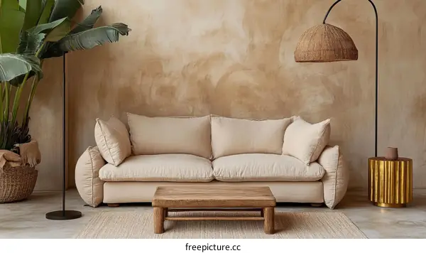 Beige Sofa Living Room Interior Design