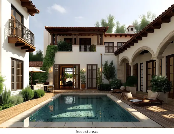 Luxury Spanish Colonial Home with Pool and Courtyard
