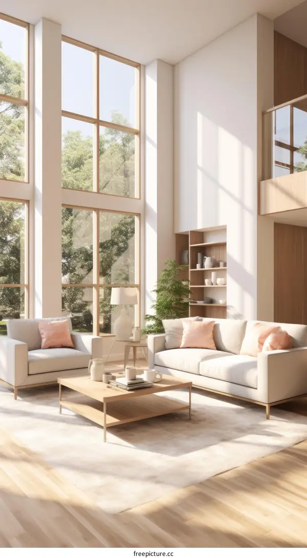 Bright and Airy Living Room With Large Windows