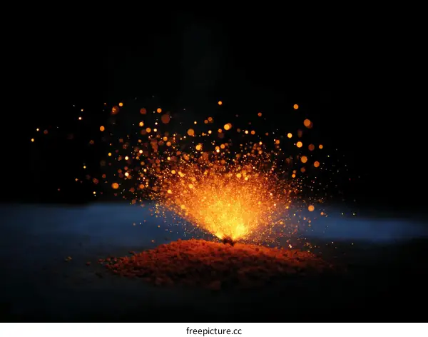Sparkling Fireworks Explosion in Dark Background
