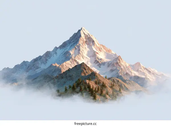 Majestic Mountain Peak Above the Clouds