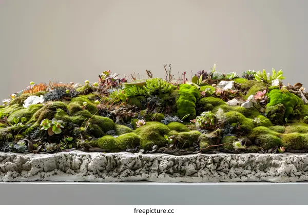 Green Moss Terrarium with Miniature Plants