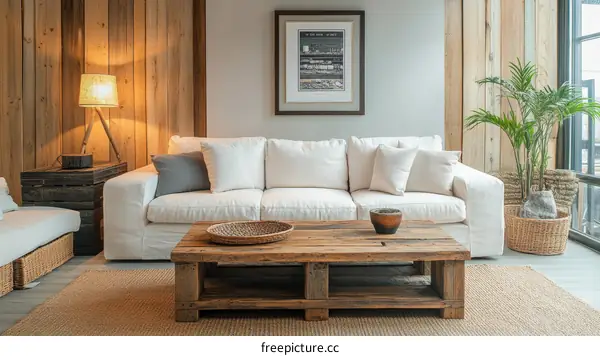 Modern Rustic Living Room with Natural Elements