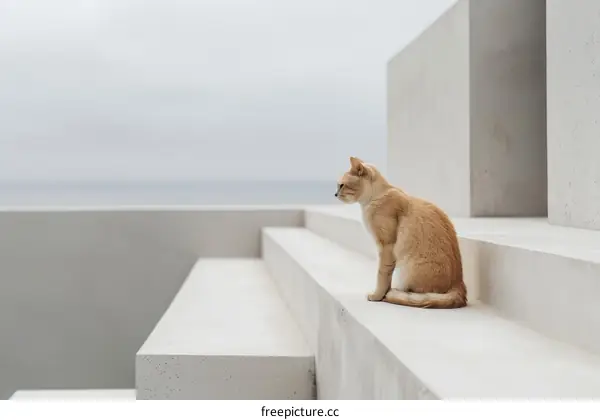 Ginger Cat on Ocean View Steps
