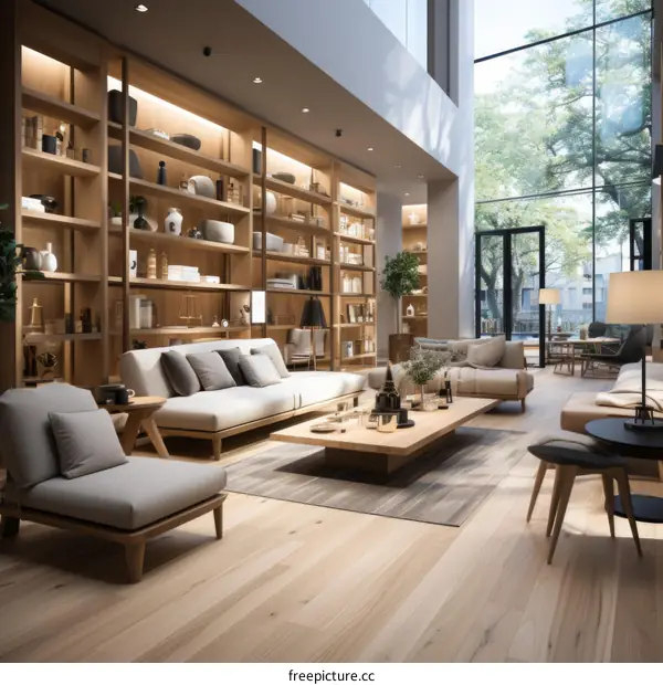 Modern Living Room with Natural Light and Minimalist Design