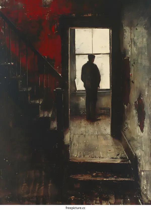 A Man Looking Out the Window