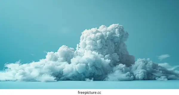 Blue and White Wispy Abstract Clouds Background