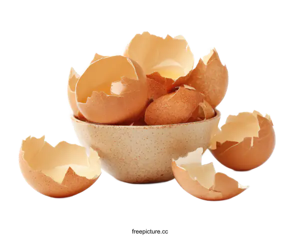 [Transparent Background PNG]Broken Eggshells in a Bowl