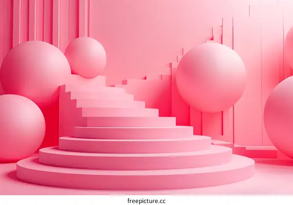 Pink Geometric Abstract Display Stage