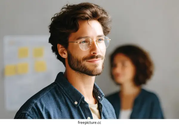 Focused Business Person in Modern Office Setting