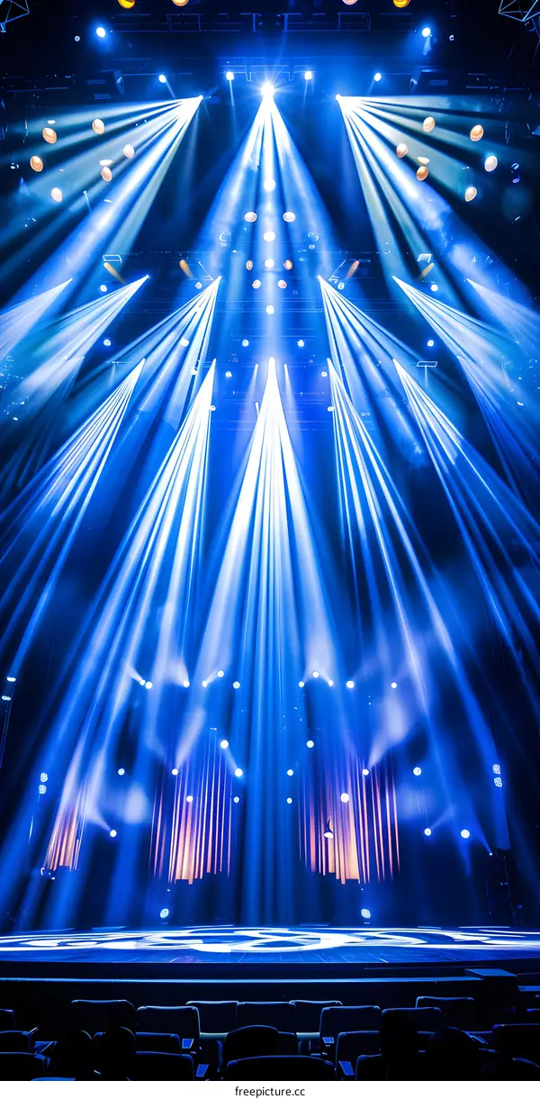 Blue Stage Lights Performance Concert Lighting