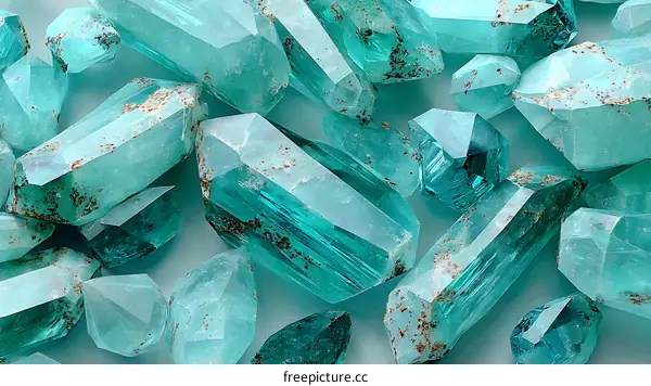 Beautiful Light Turquoise Crystals Background