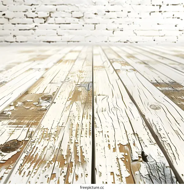 White Painted Wood Floor Texture Background