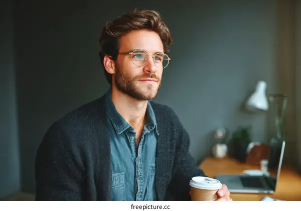 Thoughtful Man with Coffee