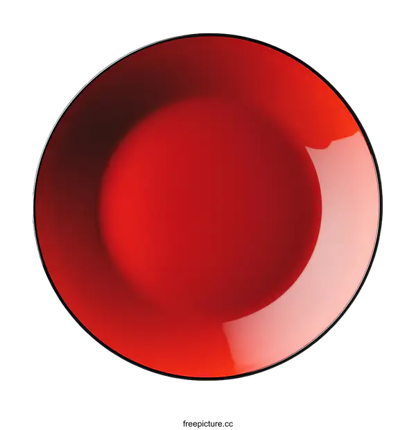 [Transparent Background PNG]Red Plate, Simple Design, Foodware
