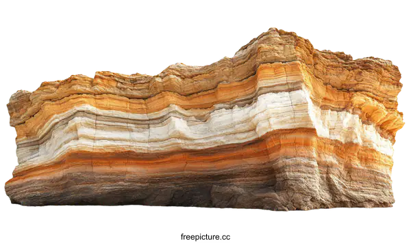 [Transparent Background PNG]Layered Rock Formation Isolated on White Background