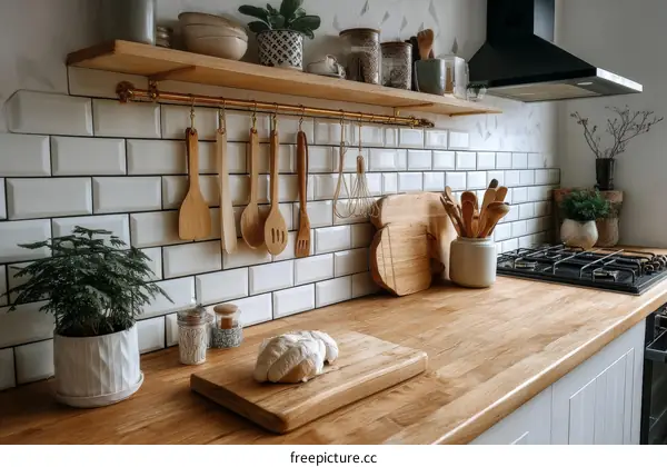 Modern Rustic Kitchen with Wooden Countertop