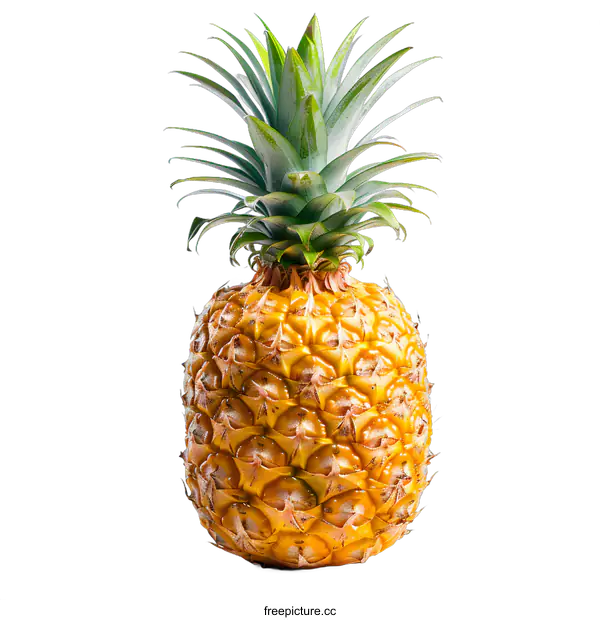 [Transparent Background PNG]Ripe pineapple fruit on a white background