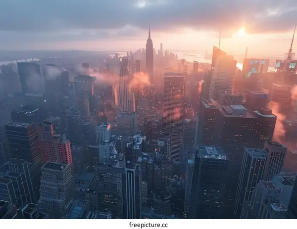New York City Skyline at Sunrise