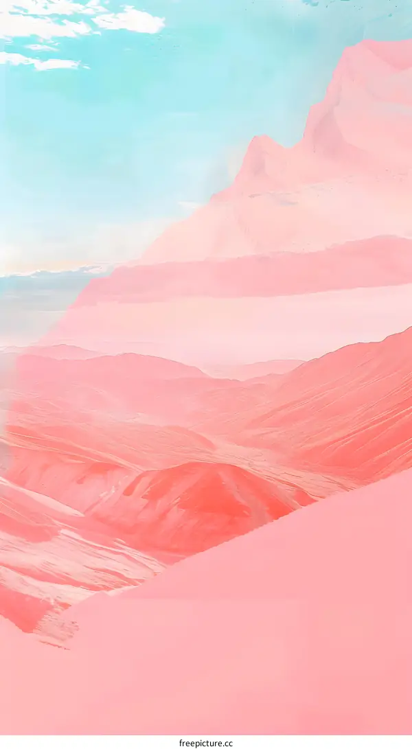 Pink Mountain Abstract Illustration Background