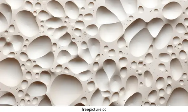 Close-up image of a white surface with many small holes