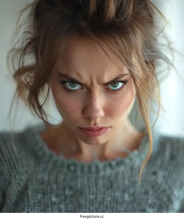Closeup Portrait of a Caucasian Woman