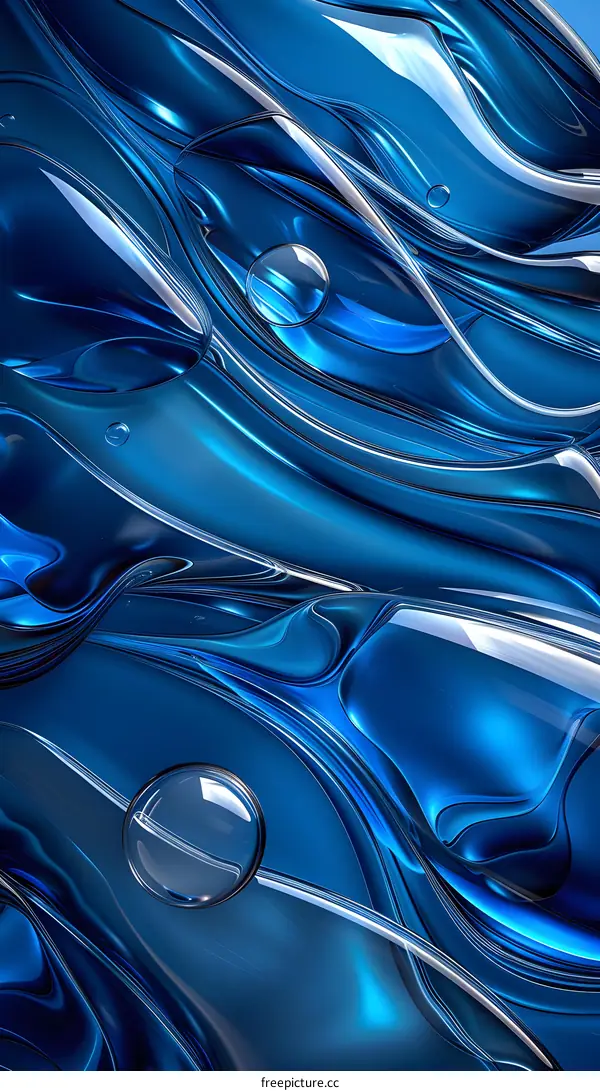 Blue Abstract 3D Rendering