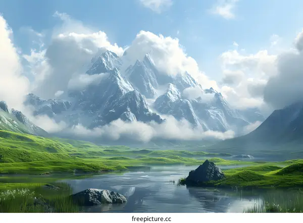 The mountain river is magnificent