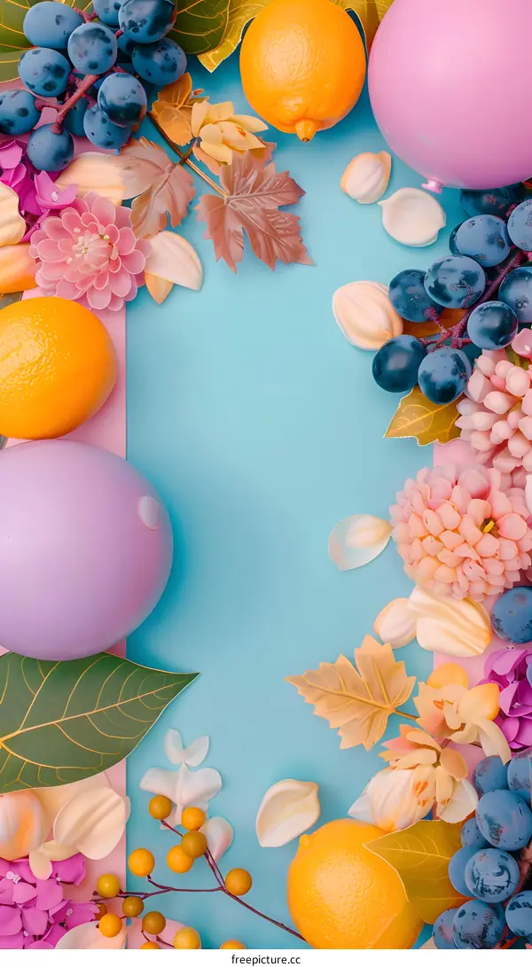 Creative Food Photography Still Life with Fruit and Flowers