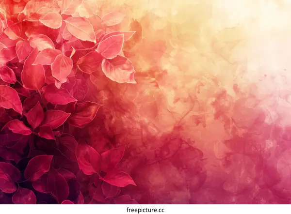 Pink leaves background