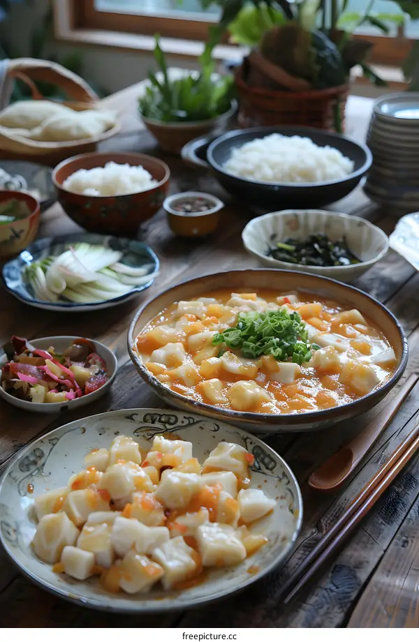 A table full of delicious Japanese food