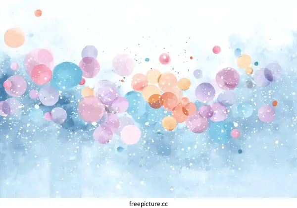 Watercolor Background with Delicate Circles