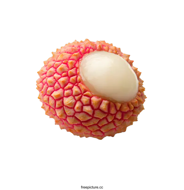 [Transparent Background PNG]Fresh Ripe Lychee Fruit with White Flesh