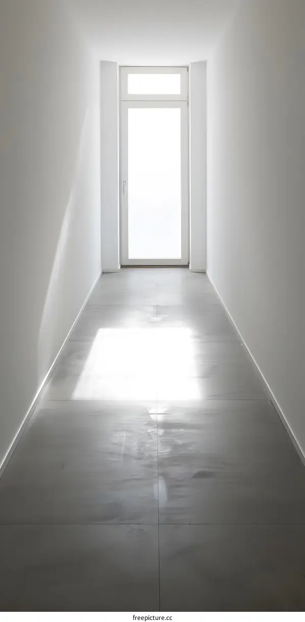 Minimalist White Room with Doorway and Light