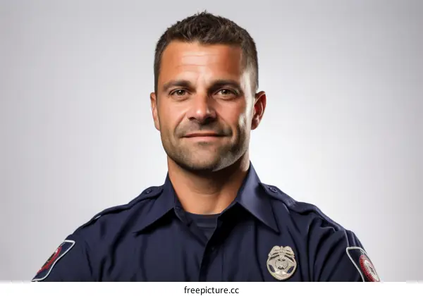 Portrait of a firefighter in uniform