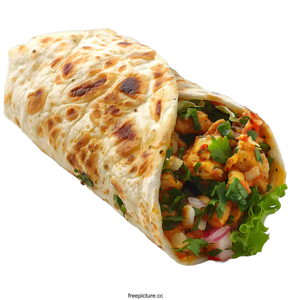 [Transparent Background PNG]Chicken Shawarma Wrap