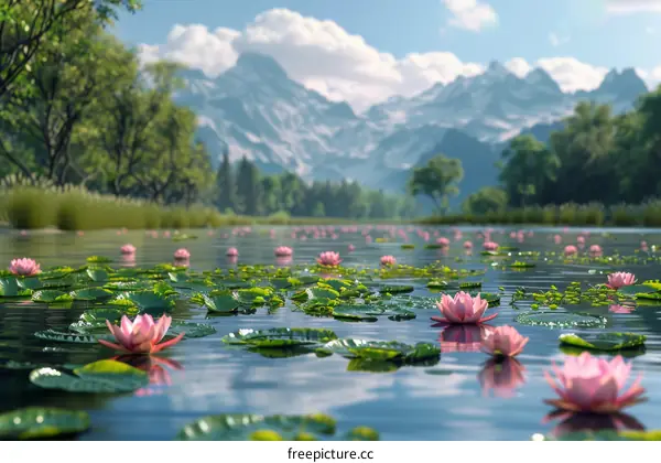 Tranquil Waters Amidst Majestic Mountains