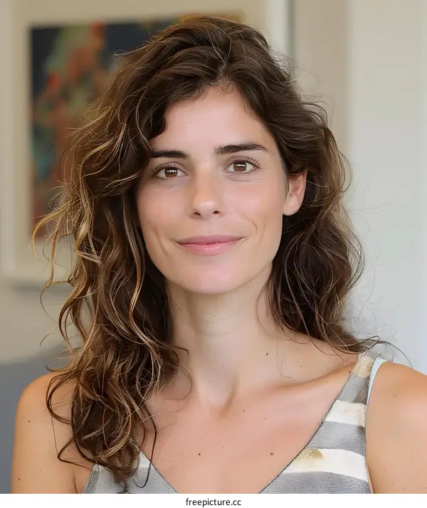 Portrait of a Smiling Caucasian Woman