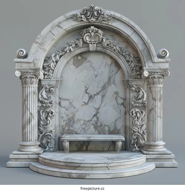 Ornate Marble Architectural Niche