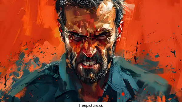 Portrait of a Bearded Man with Gritty Expression