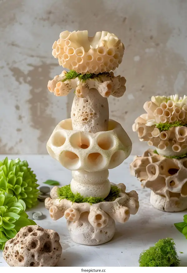 Close Up of White and Brown Coral Formations