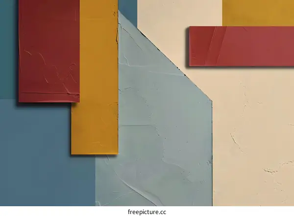Abstract Geometric Shapes With Red Yellow and Blue Color Palette