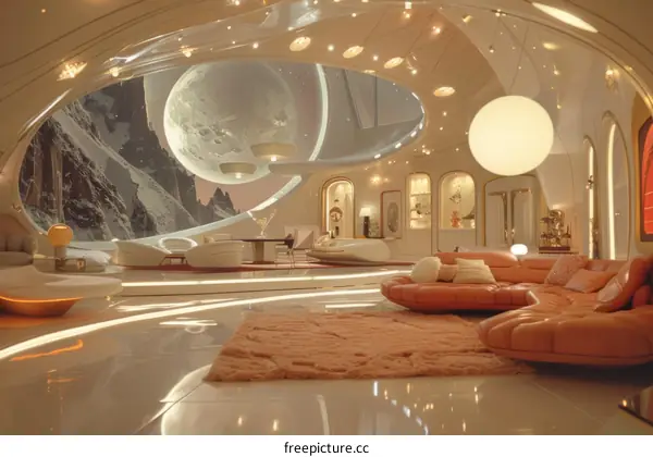 Retro Futuristic Living Room Design
