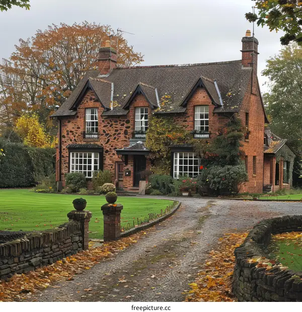 Tudor Style English Country House with Long Driveway