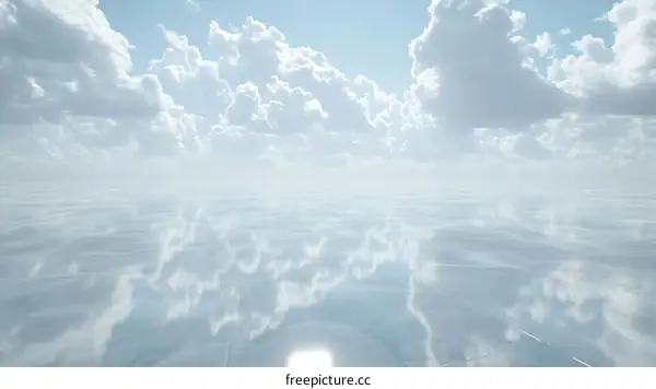 Serene Sky Reflection on a Calm Surface