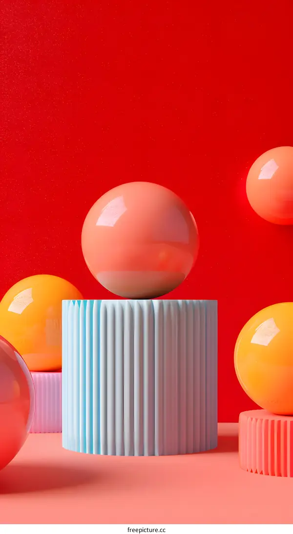 3d spheres on podiums