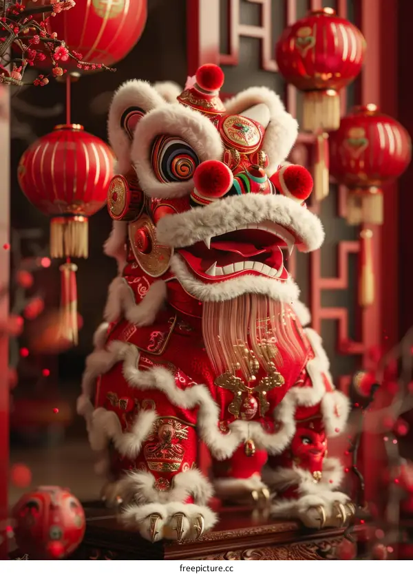 Lion Dance for Chinese New Year and Lantern Festival